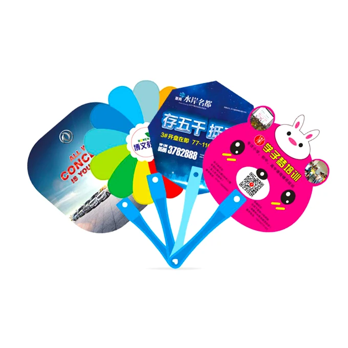 
Customized colorful pattern Printing PP Plastic Manual Hand Fan Promotional Plastic Hand Fan 