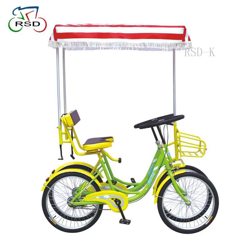 Tianjin factory 2 seater surrey bike tandem bicycle for adult/sightseeing bike 2 person side by side/seater tandem bike