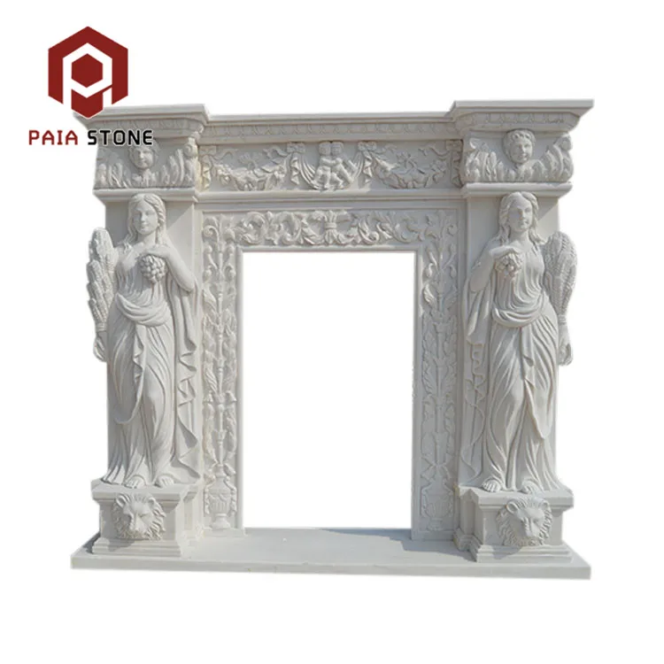 
High Quality Carved Indoor Decorative Marble Fireplace 