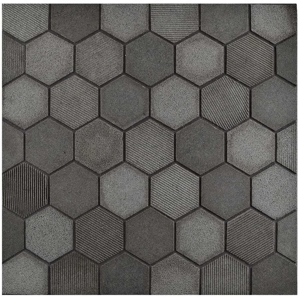 Decorstone24 Dark Color Hexagon Lava Stone Mosaic Tiles Bulestone Kitchen Backsplash From China Factory