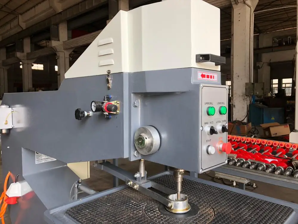 Horizontal electric double head glass drilling machine