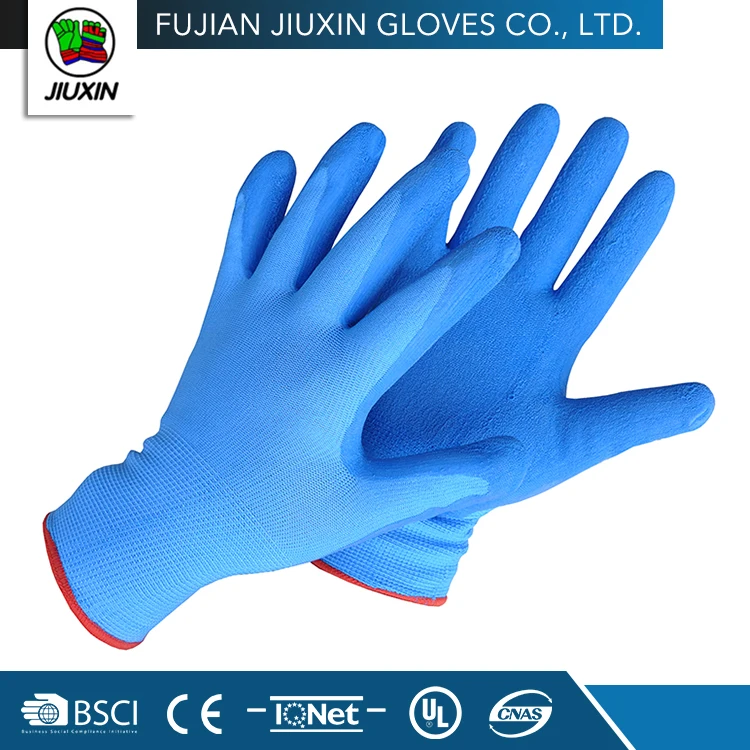 2023 High quality cutting labour polyester industrial security coated gloves scrub glove esd safty nitrile latex gloves for work