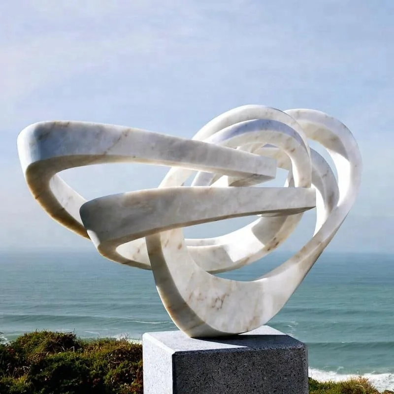 
Decorative Outdoor contemporary white marble art carving stone abstract sculpture 