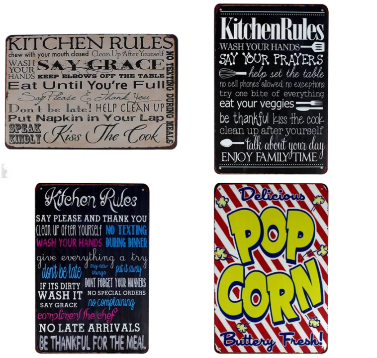 Wholesale Family Home Decor Vintage Tin Signs Decorative Pub Plates Metal Wall Art Plaques Tin Signs