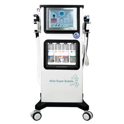 Free Shipping Alice super bubble facial whitening machine 7 in 1 CO2 BIO RF Oxygen Spray Hydro Dermabrasion Machine