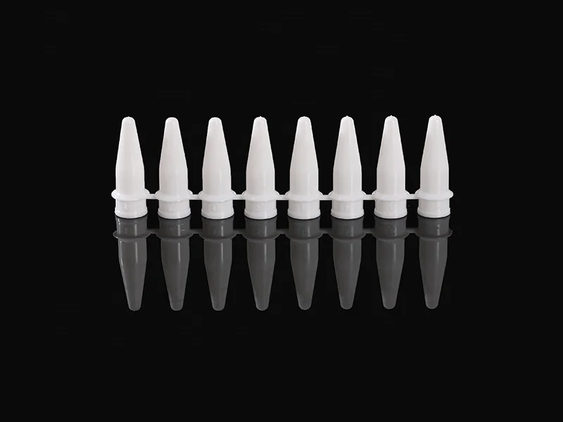 White 0.2ml 8-Strip PCR Tubes With Optical Semi-Domed 8-Strips For Laboratory Use