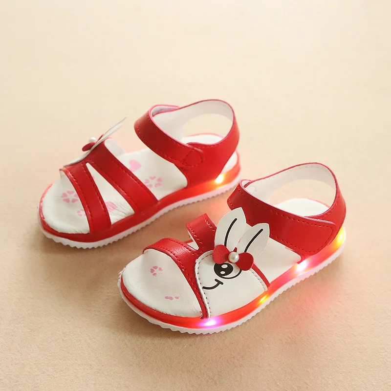 Детские сандалии со светодиодами, новинка, летняя детская светящаяся обувь, детские сандалии
