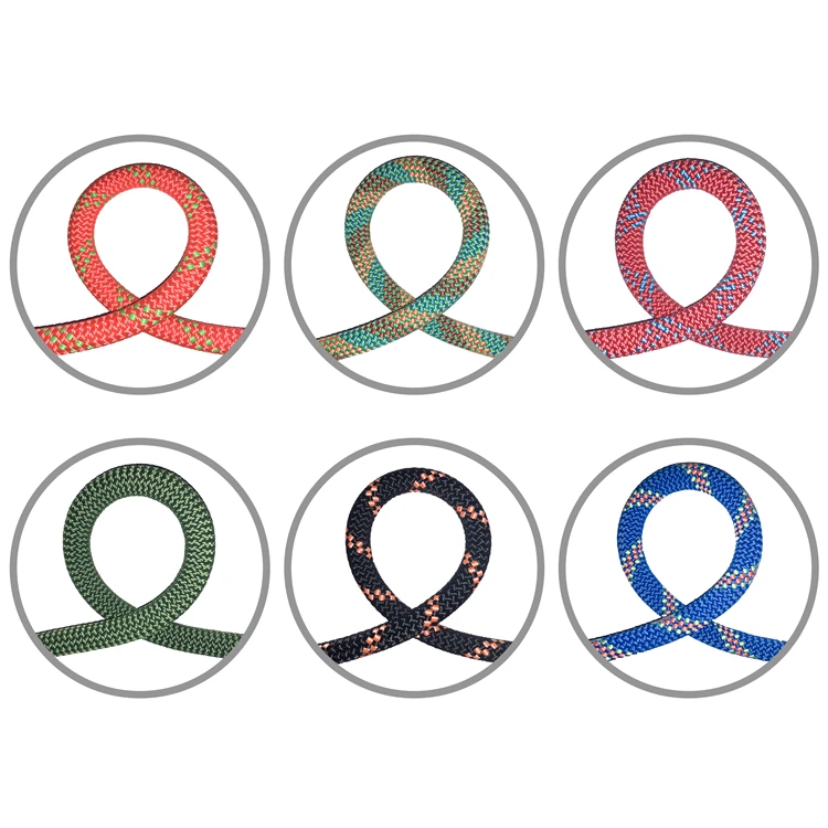 10.5mm blue  Multicolor  soft rock climbing dynamic nylon safety braided  outdoor rope
