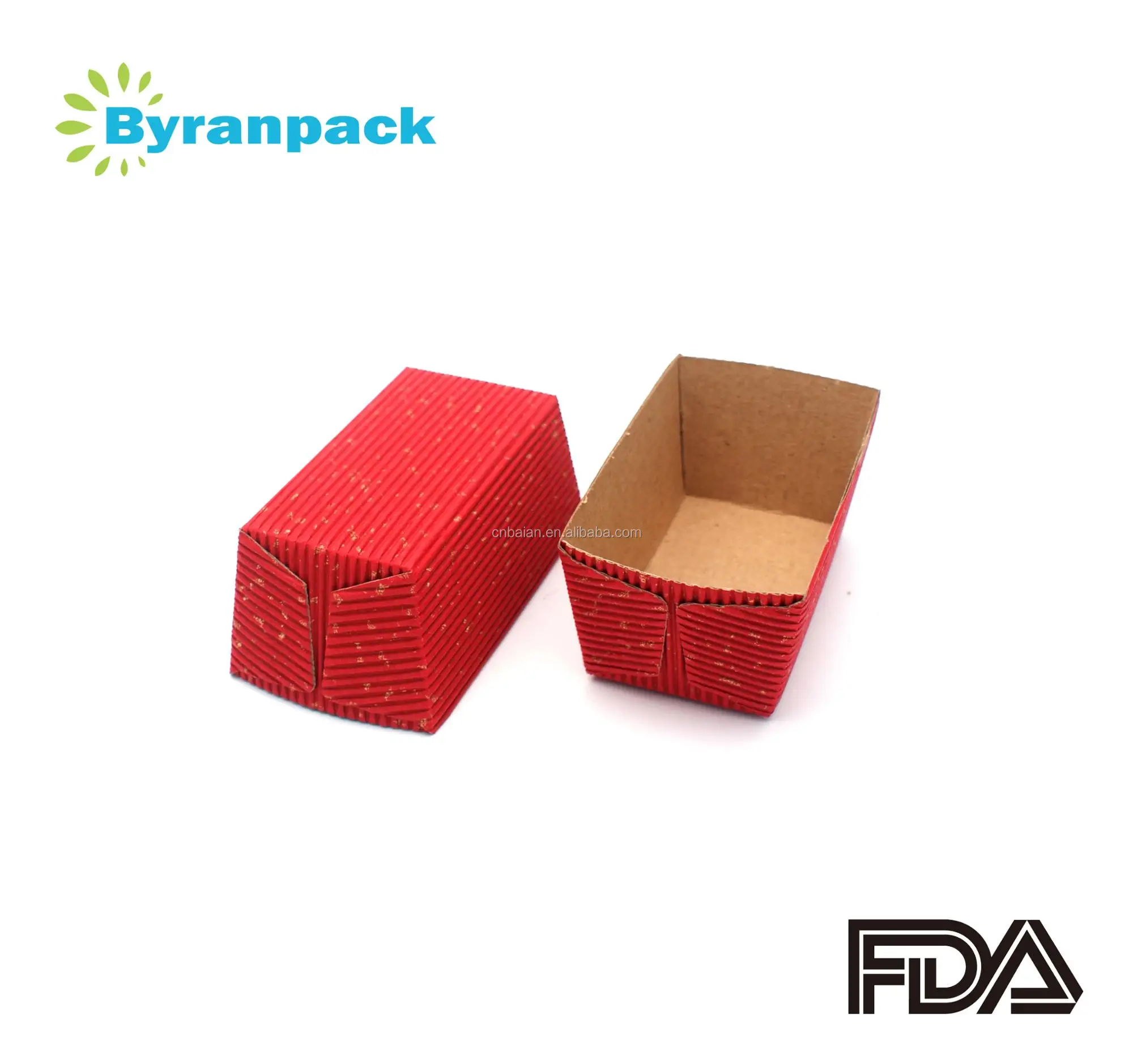 Red rectangle ripple wall corrugated paper baking cup cupcake liners