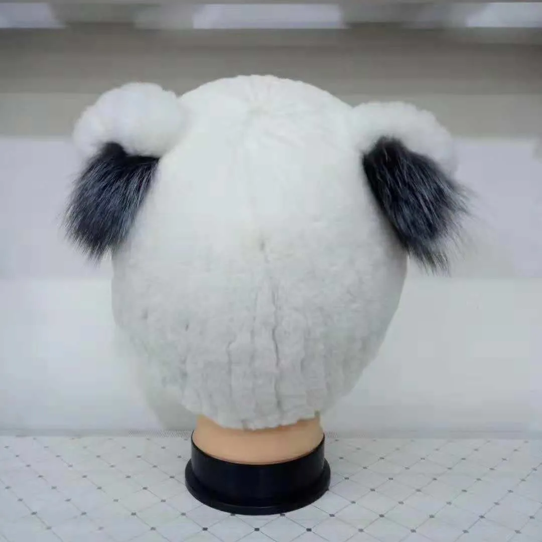 
Customized Shop online women winter hat toque cap real rabbit fur hat 