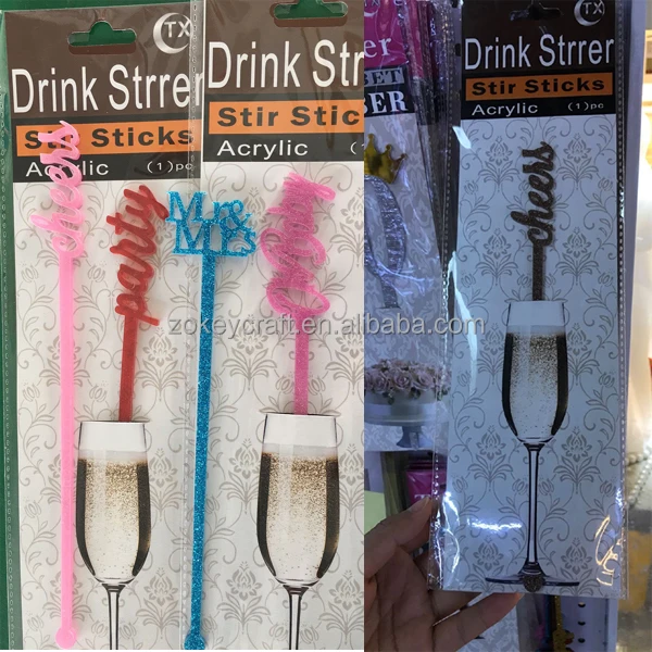 Acrylic Drink Stirrer Stir sticks Stirring Straws for Coffee Cocktail For Bars Cafes Plastic Stirrers Drink Stir Sticks