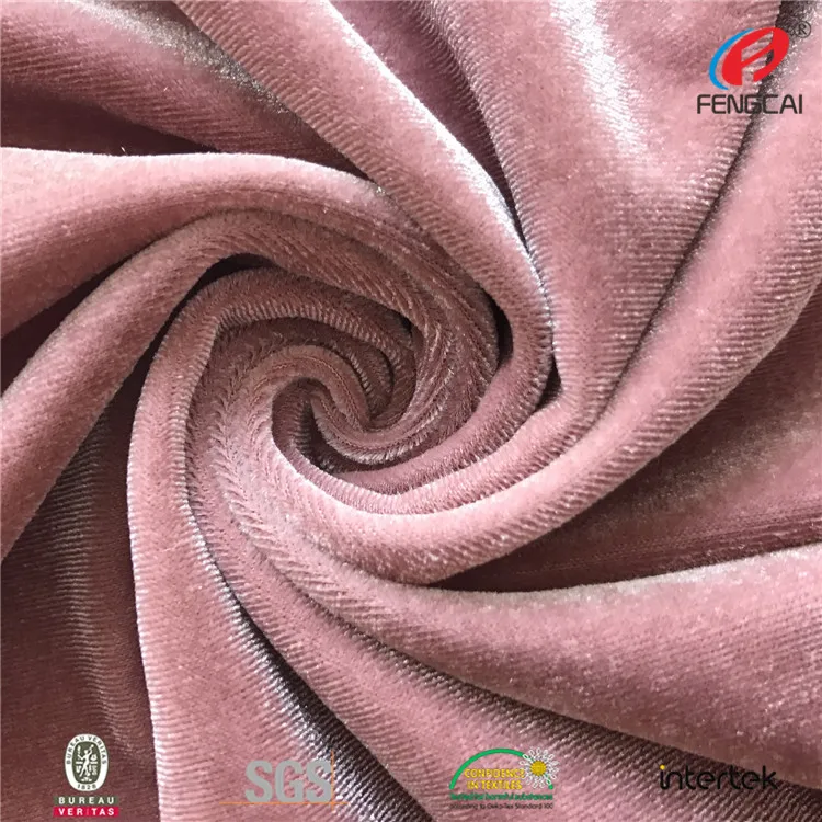 KS Velvet Micro 92% Polyester 8% Spandex Fabric Velour Fabric For Dress