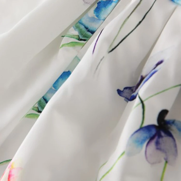 
New model Fashionable White Print Dress Mom and Daughter Matching Dress Baby Girl Dresses 3-8 years 