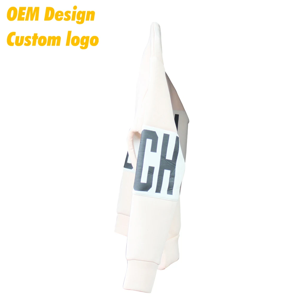 OEM Custom made Custom Design Brand name Logo stitch AU size custom hangtag Beige Round neck Couple Sweater without hood