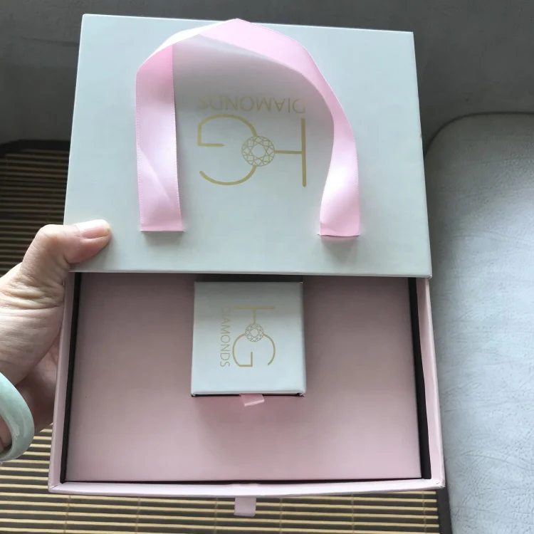 2019 Luxurious Custom logo paper ring gift packaging jewerly box