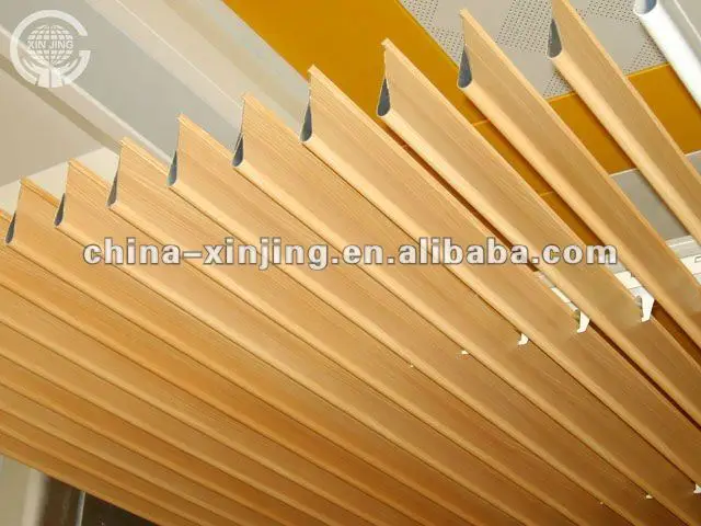 (patented product)Wood Color Metal Strip False Ceiling Water Drop Baffle Ceiling