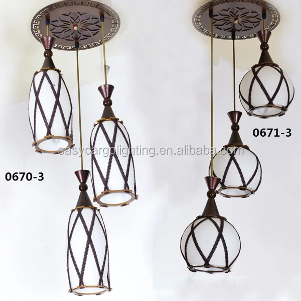 Винтажный подвесной светильник из пеньковой веревки креативный декоративный для столовой комнаты (0672-3p и 0673-3p)