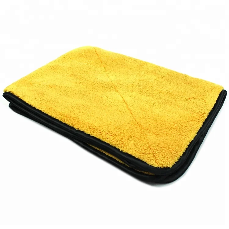 Hot sale 75x56cm extra large microfiber drying towel both side soft plush car wash microfiber towel