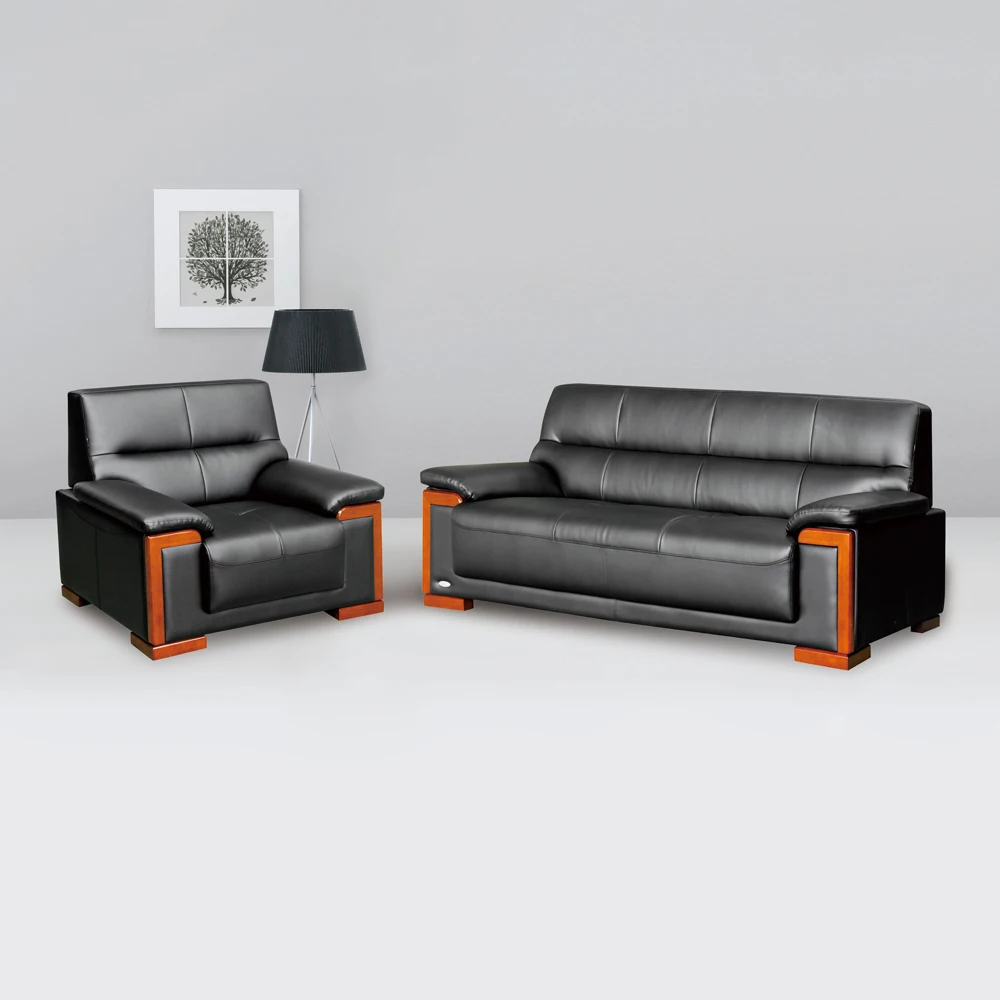 Modern office 3 seater leather sofa