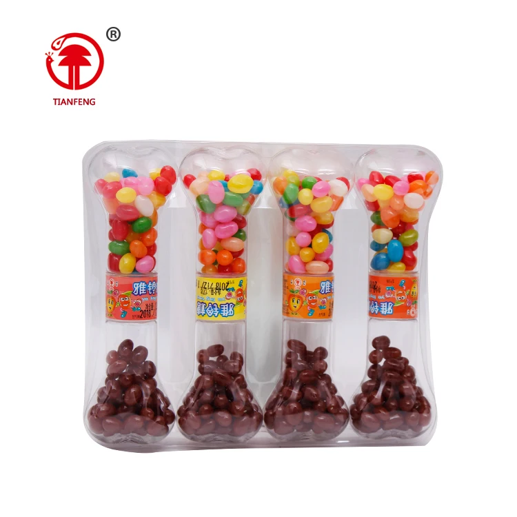 Colorful soft candy cola jelly bean flavours halal jelly bean with bone packing