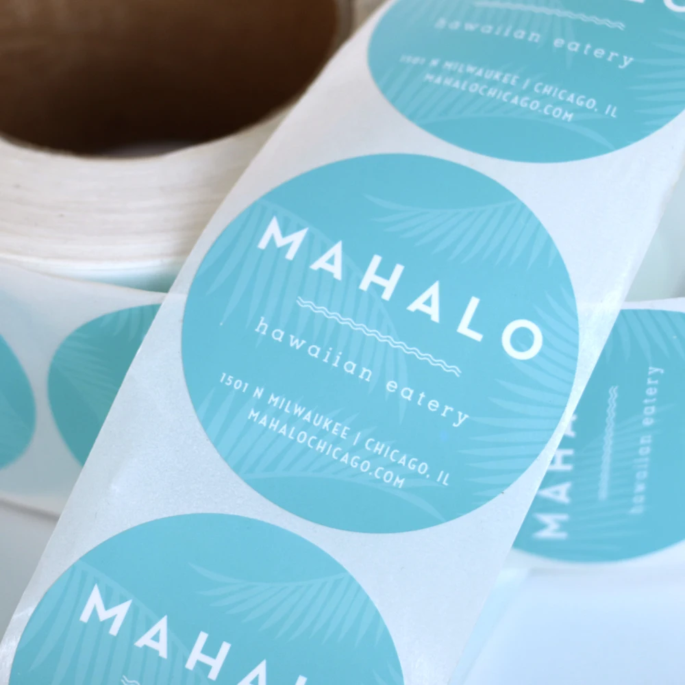 Custom Logo Sticker, Custom Roll Plastic Waterproof Synthetic Paper Adhesive Vinyl PVC Round Circle Logo Sticker printing