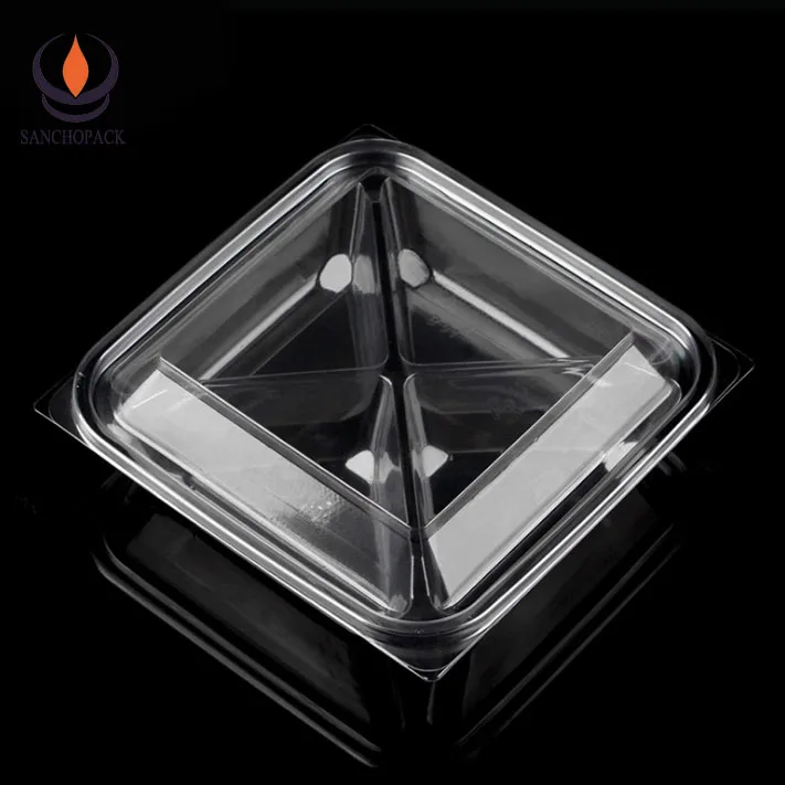Top salad packaging box, disposable fruit box plastic dry fruit storage