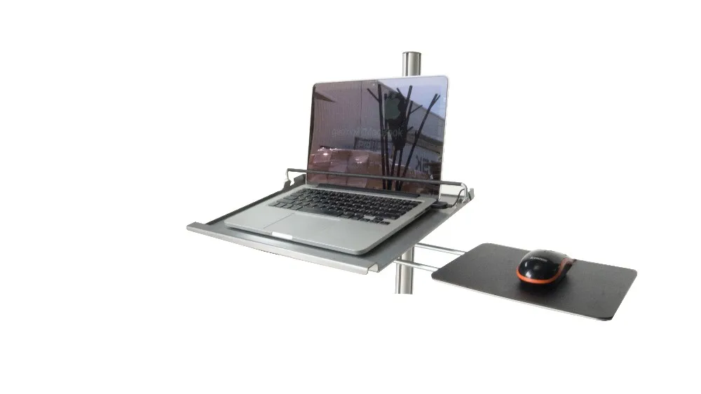 Adjustable height aluminum laptop stands with wheels