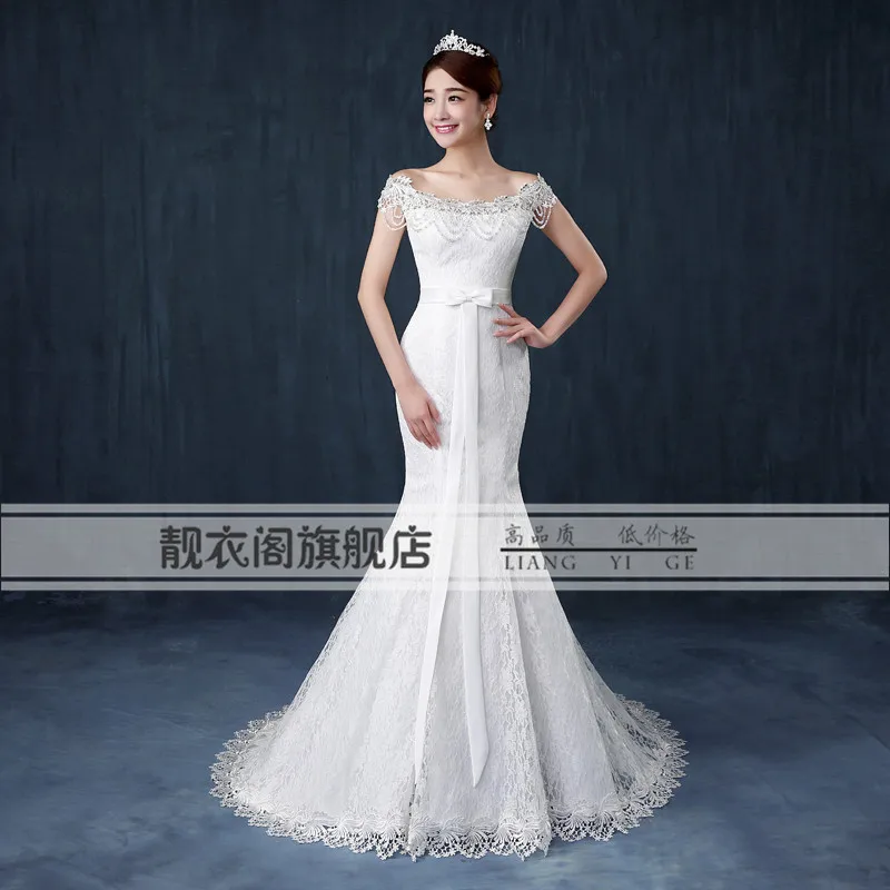 2016 Latest Design Slimming Fish Tail Wedding Dress Bridal Gown
