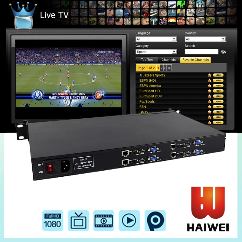 4 Каналов Encoder Цифрового Телевещания Оборудования с MPEG4 для Кабельного Вещания Открытый Вещательного Оборудования Видео Код