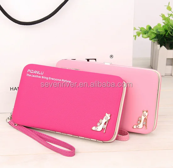 Fashion Customized PU Hinge Purse/Women Metal Frame Wallet