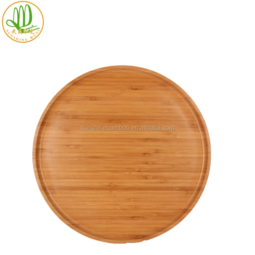 Unique Serving Plate for Snacks Custom Eco-friendly Round Bamboo Natural Customized Party Modern Shrink Wrap Plate Dish 1000pcs