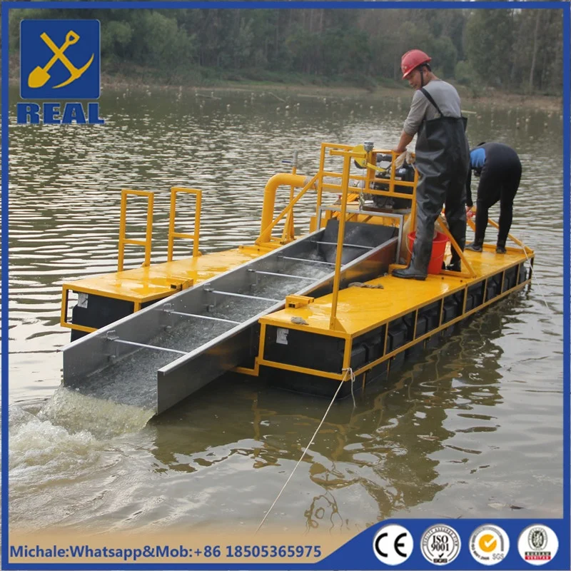 Light portable back-pack dredge gold and diamond dredging machine