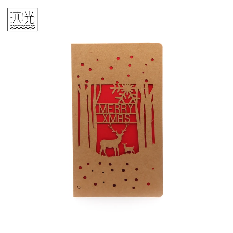 
Fancy Design Decoration Merry Xmas Christmas Greeting Laser Cut Christmas Cards 