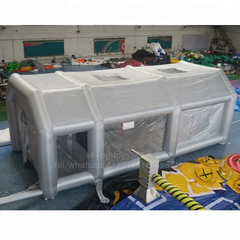 free door shipping portable inflatable spray booth for car paint, giant inflatable spray tent with filter system