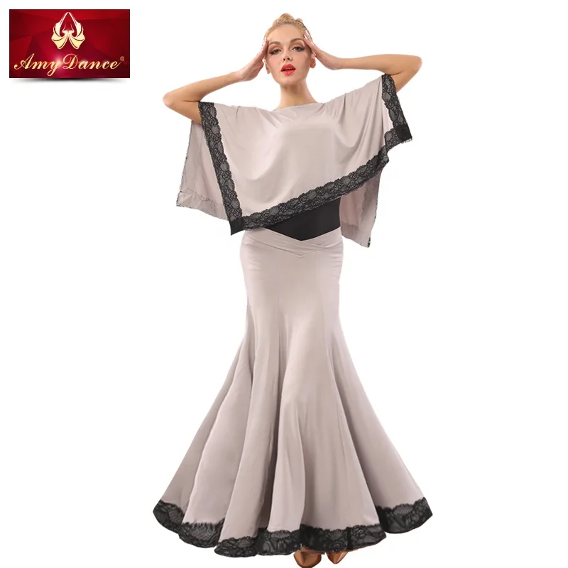 
Summer three suits asymmetrical draping design ballroom waltz dance costumes 