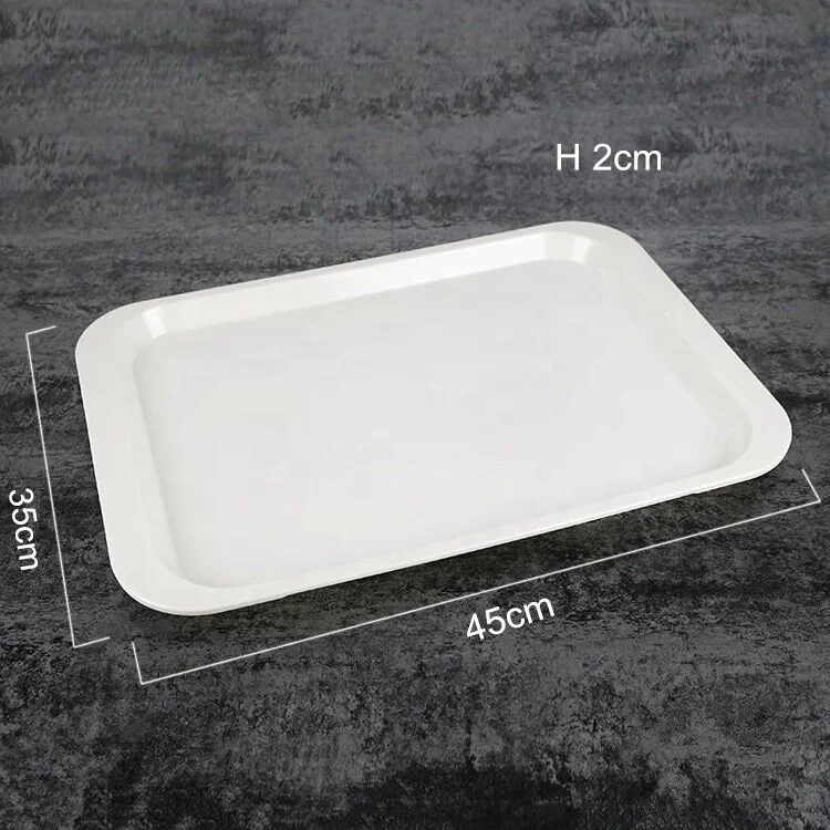 100% melamine white plastic food serving tray sets