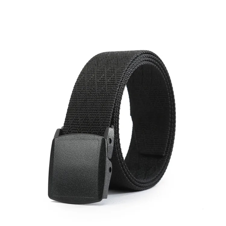 Fashion artificial custom made long cotton black ladies canvas belt