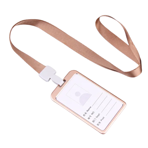 Fashion Office Metal Neck ID Badge Holder Nylon Lanyard With Plastic Hook