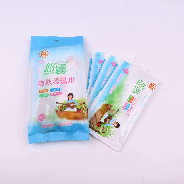 Disposable Non-woven refreshing wet wipes Independent packaging wet napkin