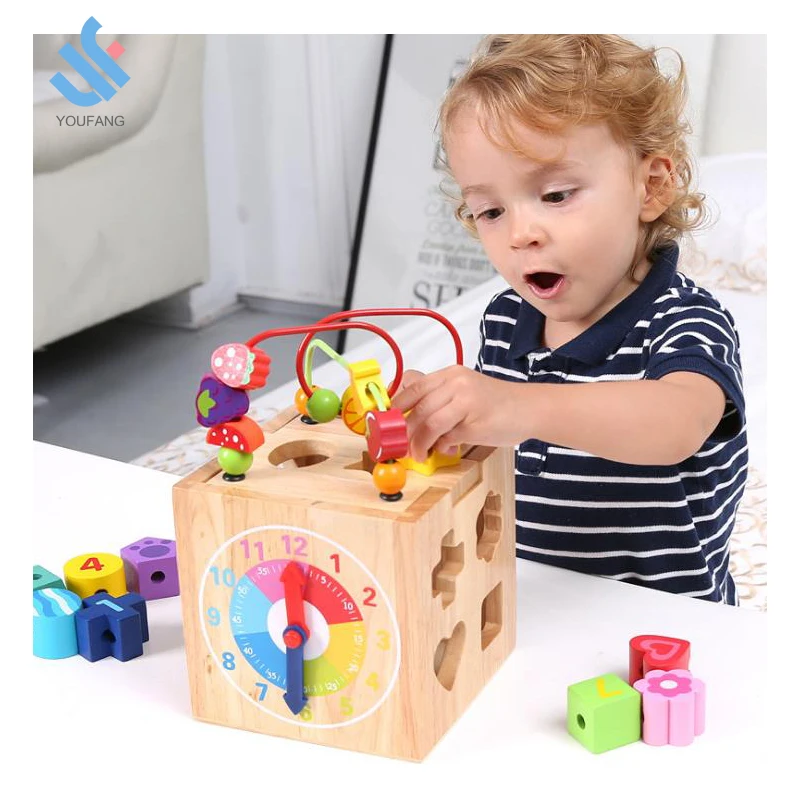 YF-M624 Wholesale educational popular multifunction wooden bead maze wooden music instrument toy for kids