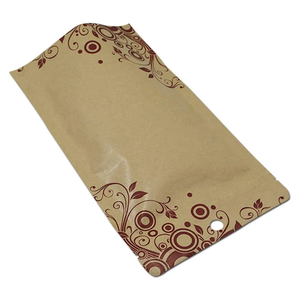 Foil Heat Seal Kraft Paper Stand Up Zipper Bags Coffee Nuts Food Package Bag Custom Mylar Bag