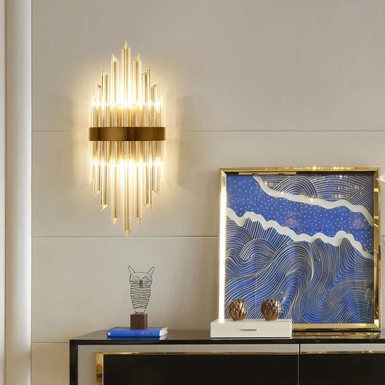 Creative E14 crystal bedside lamp led wall light  living room aisle lights wall lighting