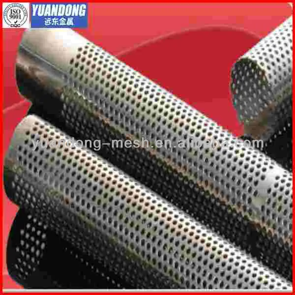 perforated stainless steel round tube/stainless steel exhaust perforated tube