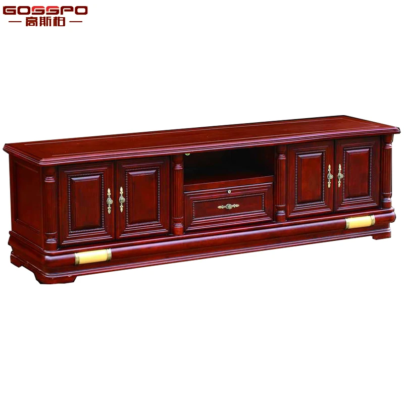 Antique Wooden TV Cabinet with Showcase Living Room Showcase Design Wood