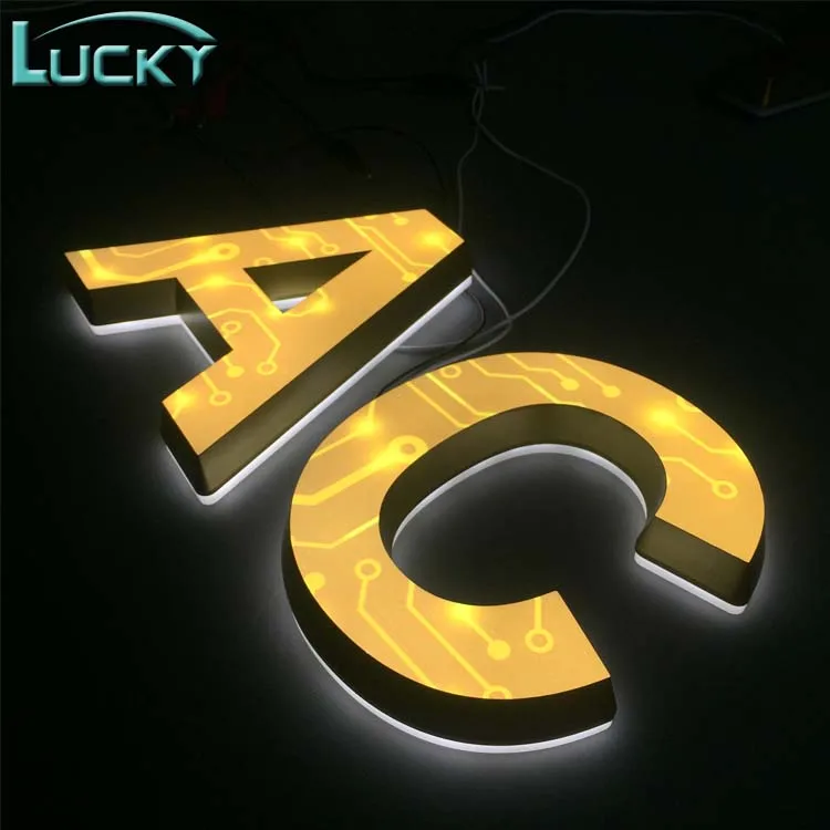 Outdoor Waterproof led logo lighted business signs 3D Led Acrylic Channel Letter