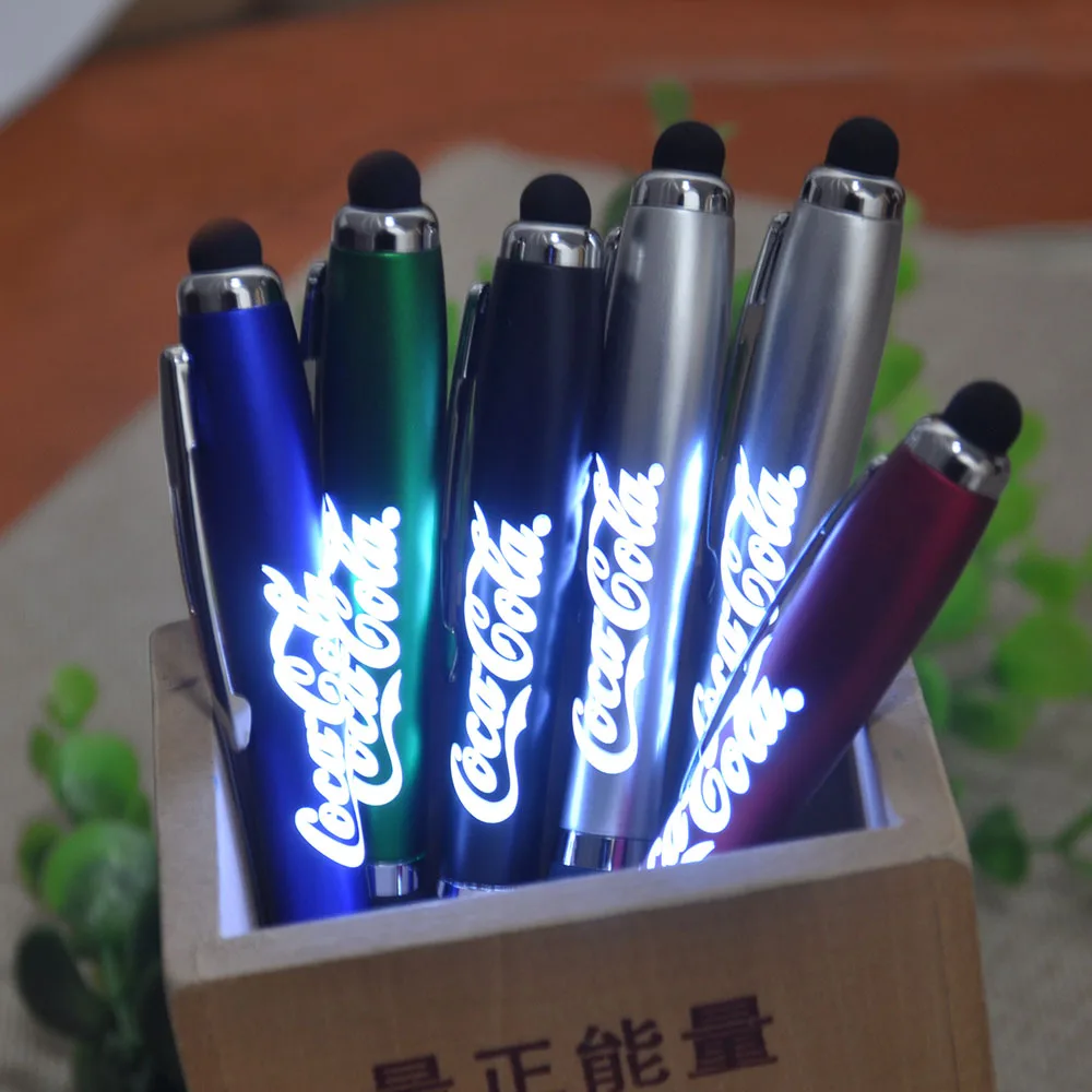 Hot Sales Stationery 3 in 1 Promotional Pen with Led Light Logo and Stylus