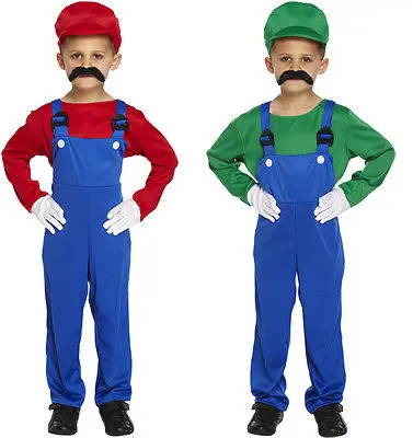 Маскарадный костюм для мальчиков и детей в стиле супермарио для сантехники