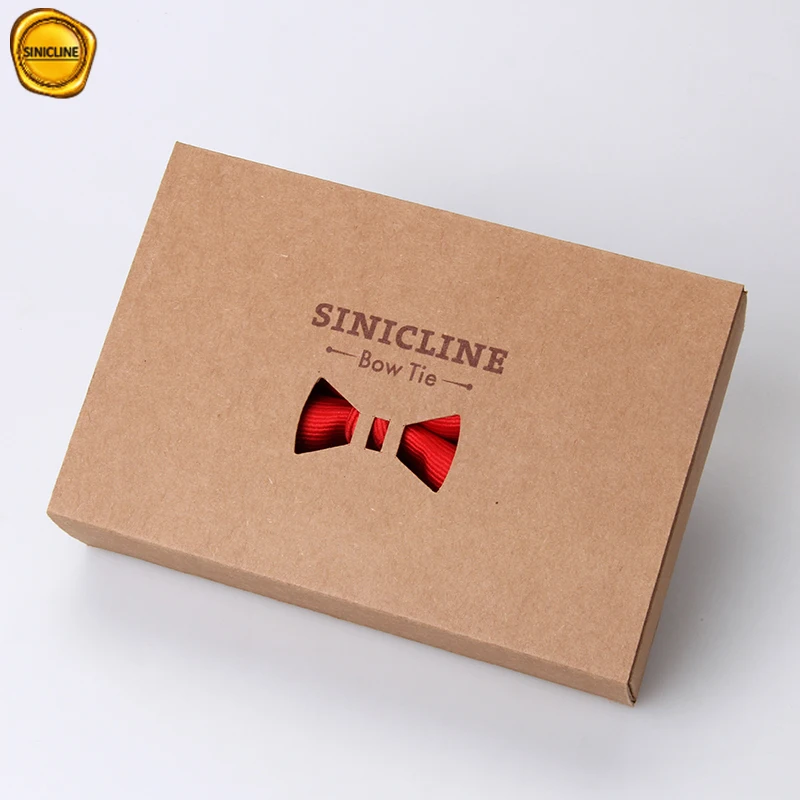 Sinicline Red Mens Bowtie Packaging Made Gift Custom packaging bow tie box
