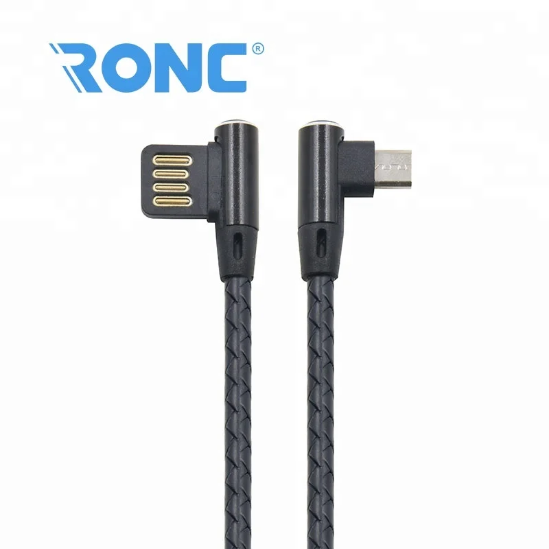  RC-CB14 новый дизайн 90 градусов изогнутый L металлический микро USB-кабель для зарядки