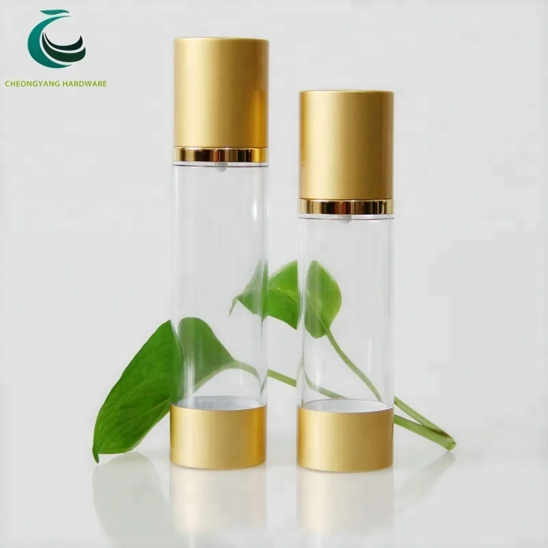 
30ml matte gold airless aluminum plastic pump spray bottles 